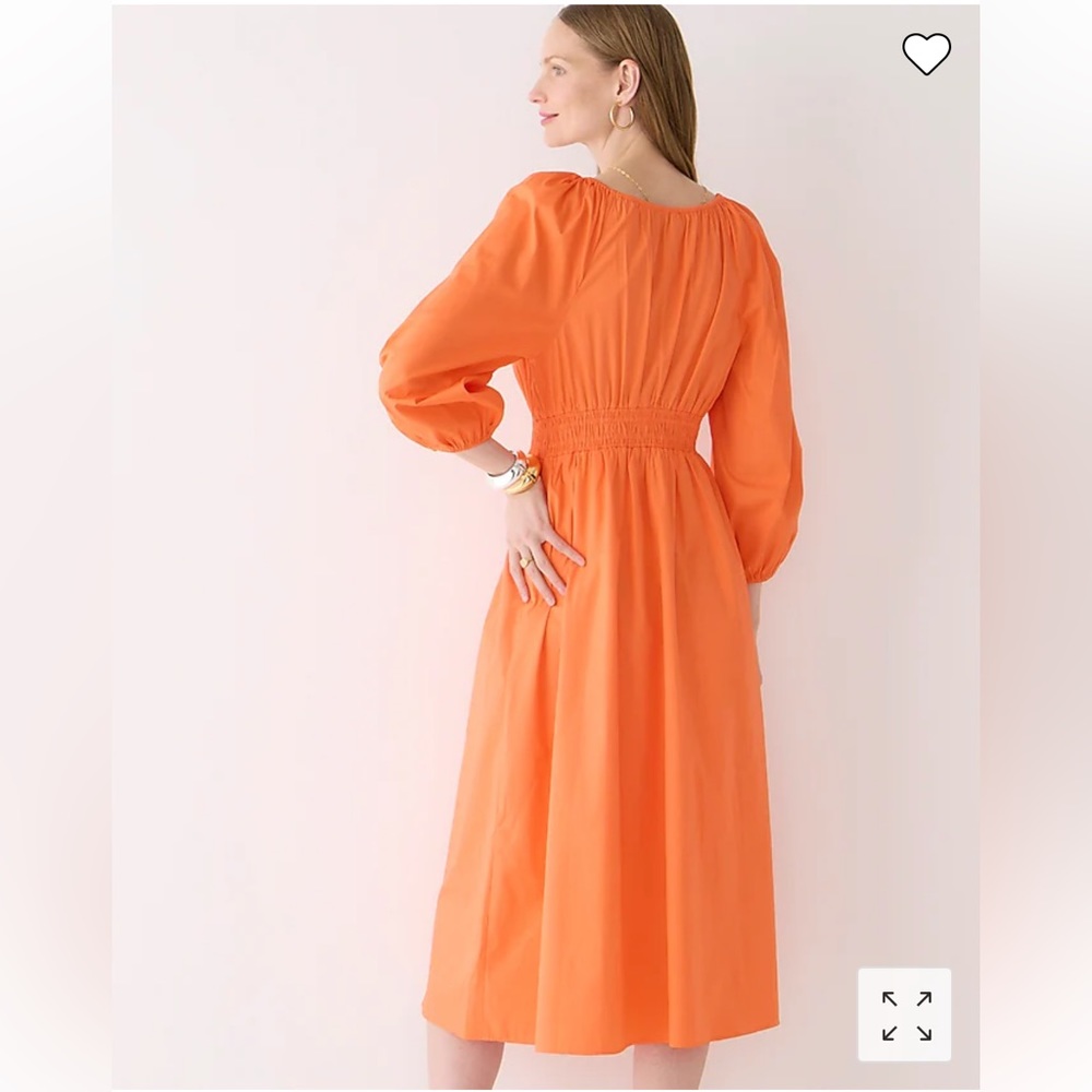 NWT! J.Crew V-neck midi dress in cotton poplin